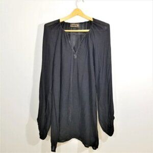 Donale Pour Scoop Black Long  Sleeve Cover Up